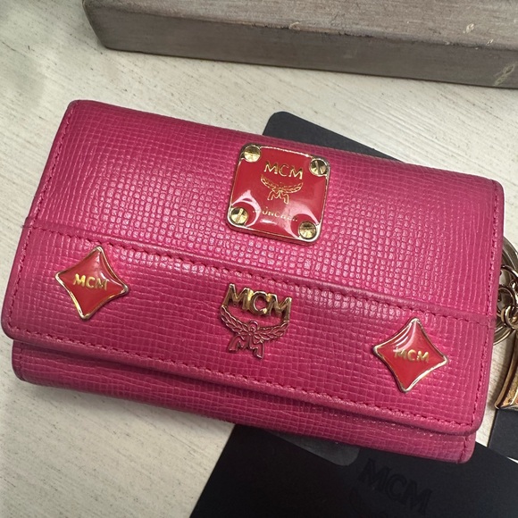 MCM Pink Leather Key Holder with Charms - Picture 6 of 16